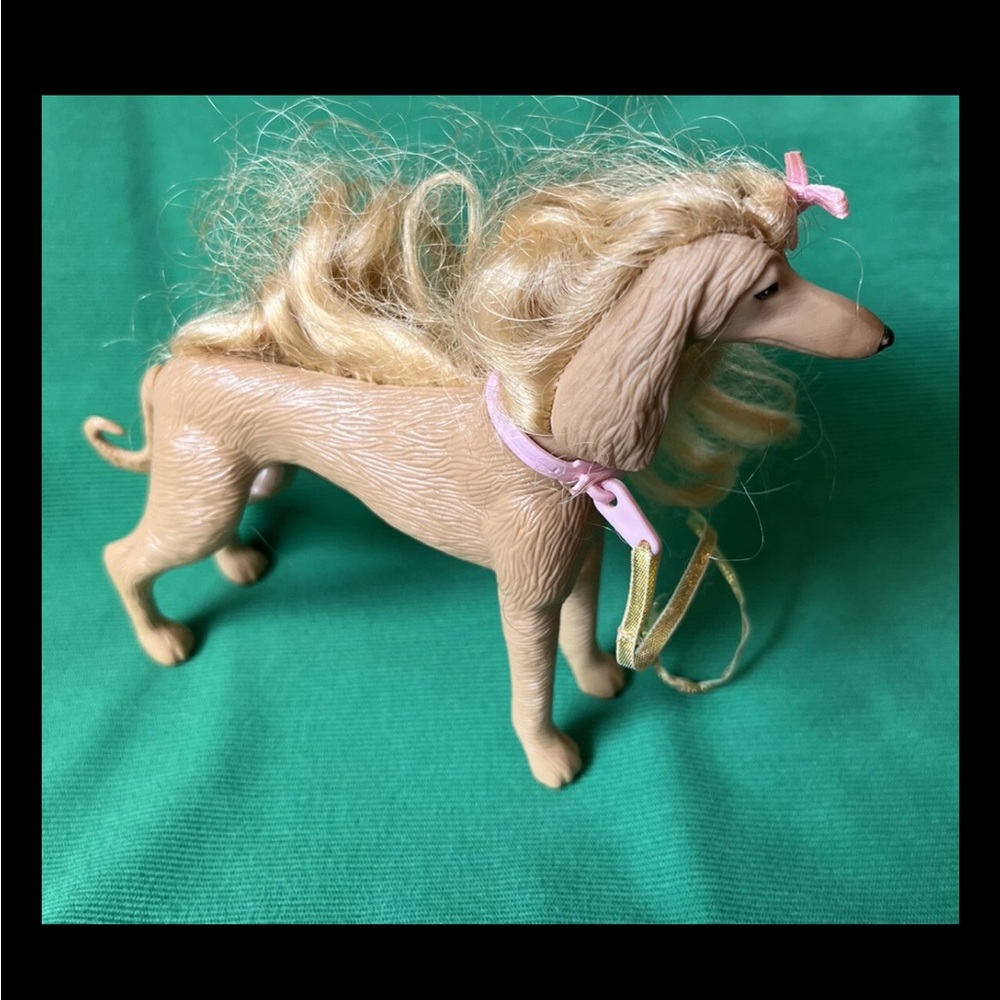 Vintage Barbie Dog 1999 Glam n Groom pets Afghan hound LACEY figure